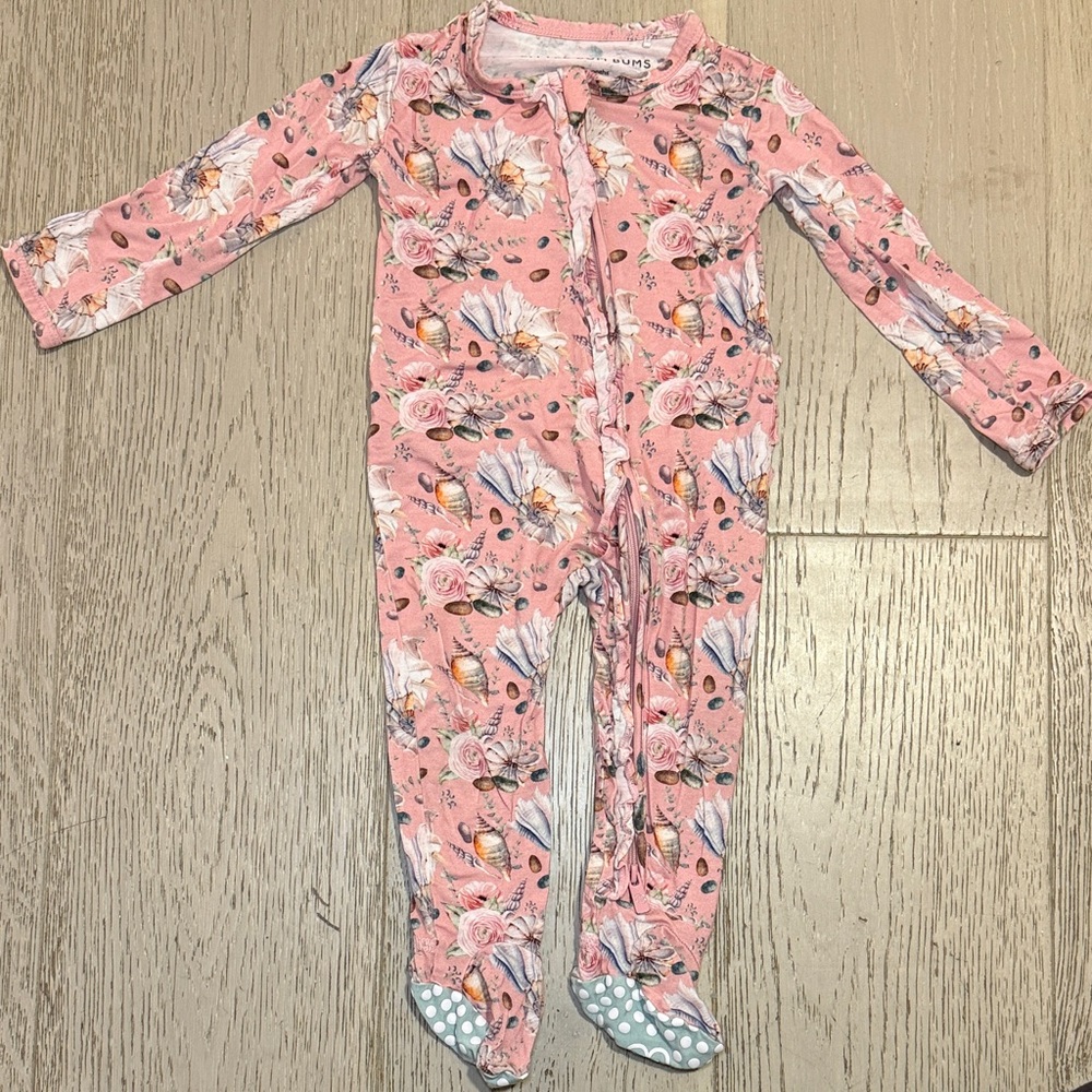 Adorable Pink Floral Footed Onesie